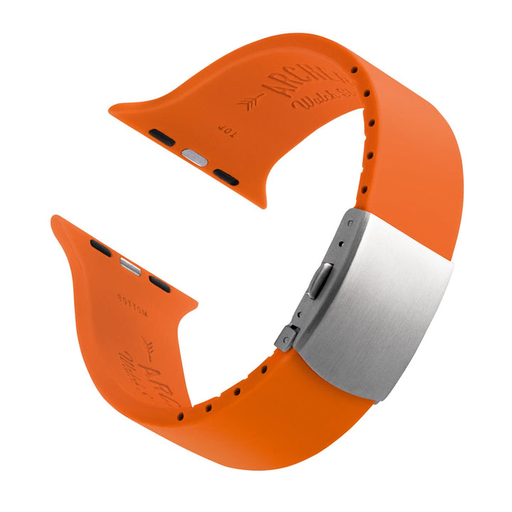 Apple Watch Custom Fit Silicone Watch Band - Portland Orange/Silver