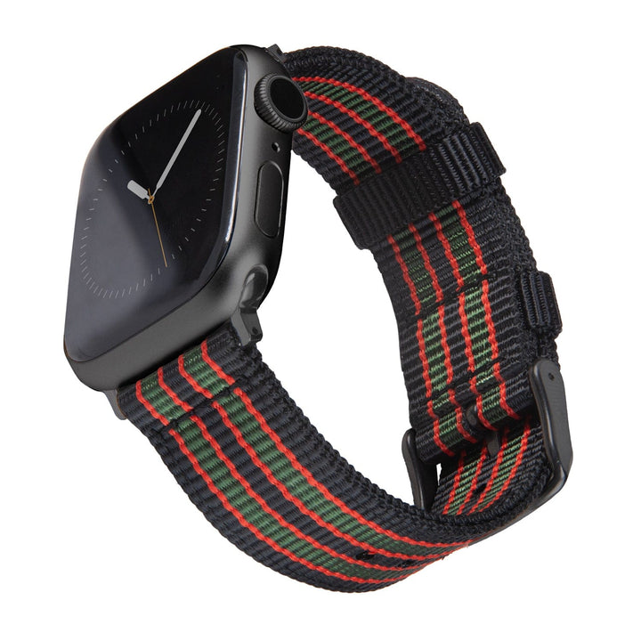Apple Watch Nylon Watch Band - Black, Red, Green/Black