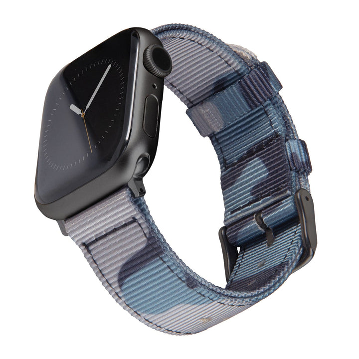 Apple Watch Nylon Watch Band - Blue Camo/Black