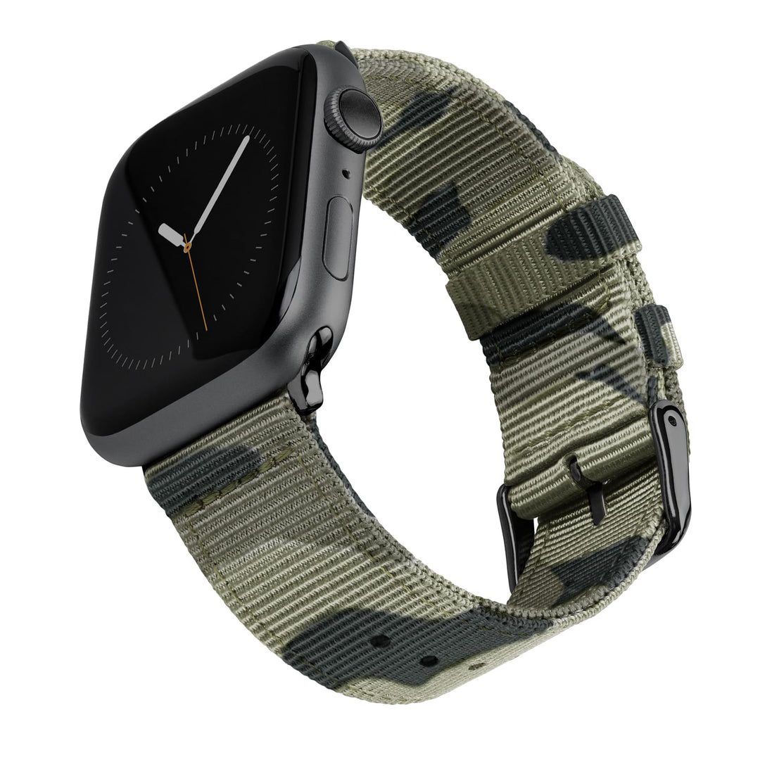 Apple Watch Nylon Watch Band in Green Camo/Black – product shot
