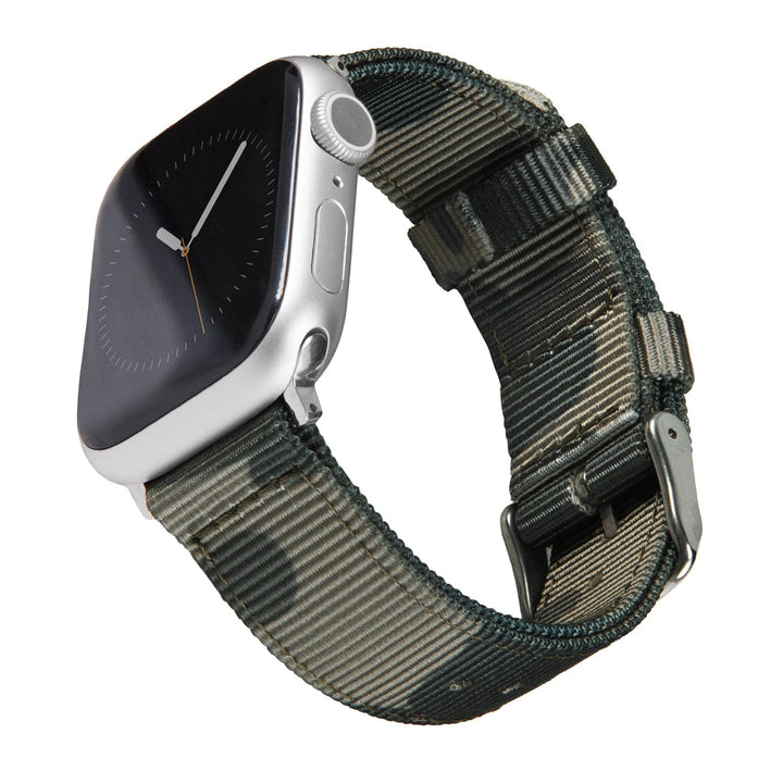 Apple Watch Nylon Watch Band - Green Camo/Stainless