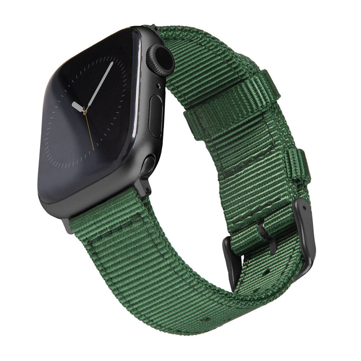 Apple Watch Nylon Watch Band - Forest Green/Black