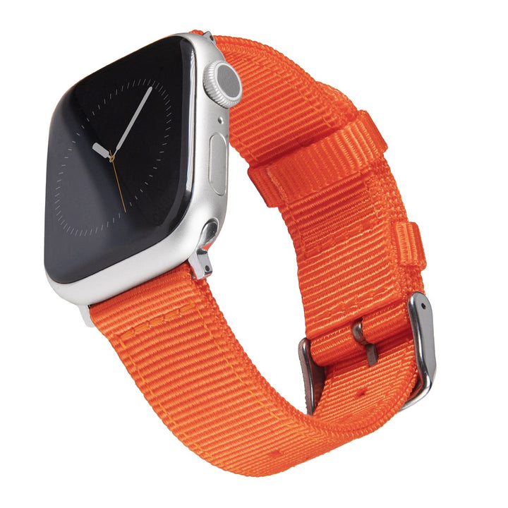 Apple Watch Nylon Watch Band - Orange/Stainless