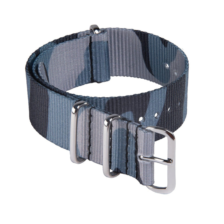 Classic Military Style Nylon Watch Band - Blue Camo