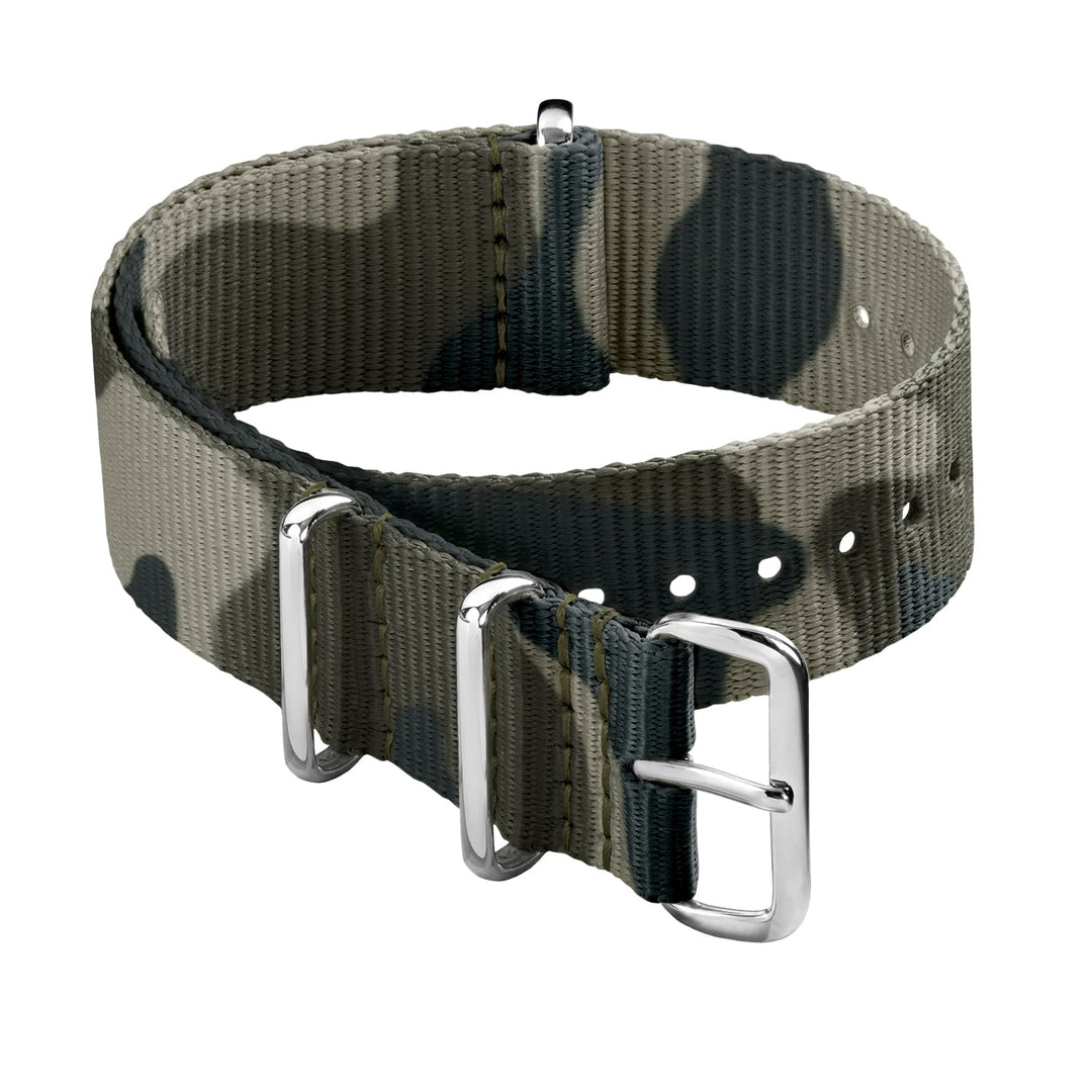 Classic Military Style Nylon Watch Band - Green Camo – main product photo