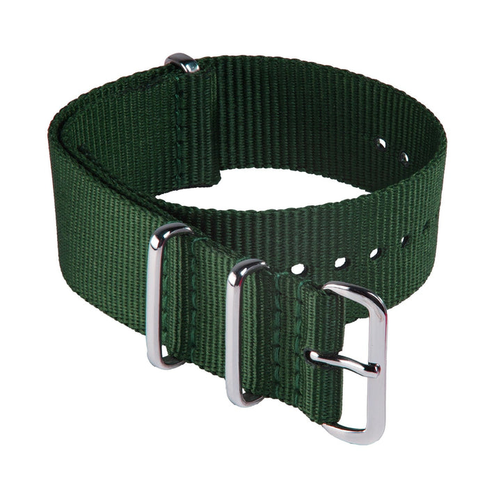 Classic Military Style Nylon Watch Band - Forest Green
