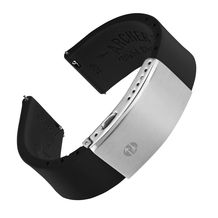 Quick Release Custom Fit Silicone Watch Band - Black – main product photo