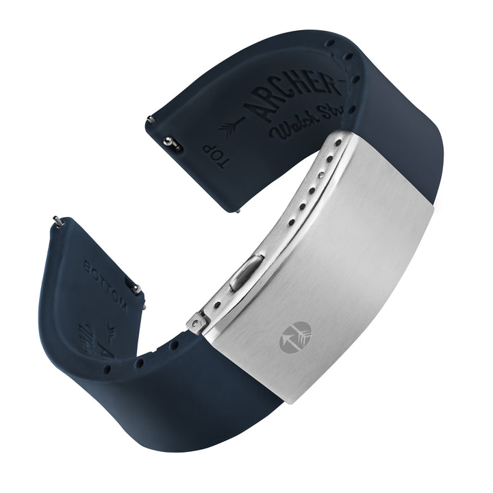 Quick Release Custom Fit Silicone Watch Band - Midnight Blue – main product photo