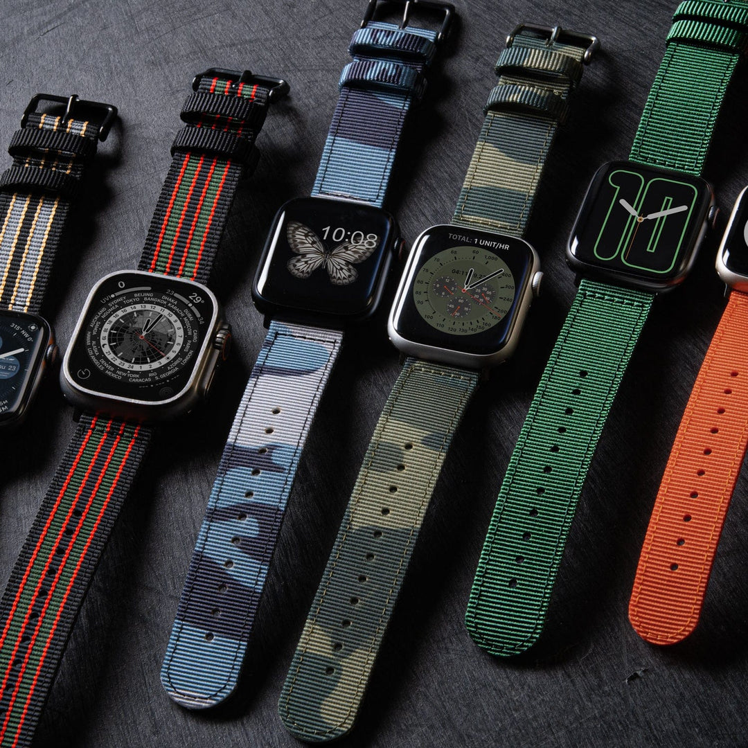 Apple Watch Nylon Watch Band - Forest Green/Black