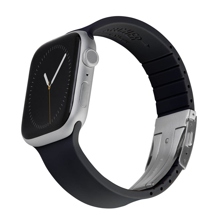 Apple Watch Custom Fit Silicone Watch Band - Black/Silver