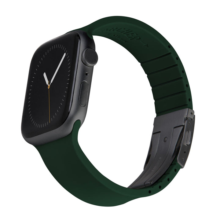 Apple Watch Custom Fit Silicone Watch Band - British Racing Green/Gray