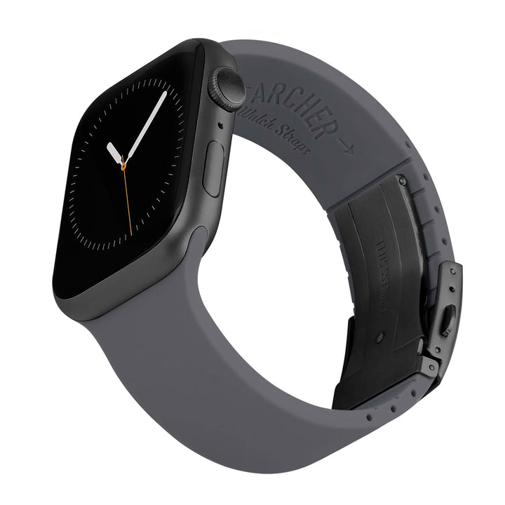 Apple Watch Custom Fit Silicone Watch Band - Graphite/Gray – reverse side view