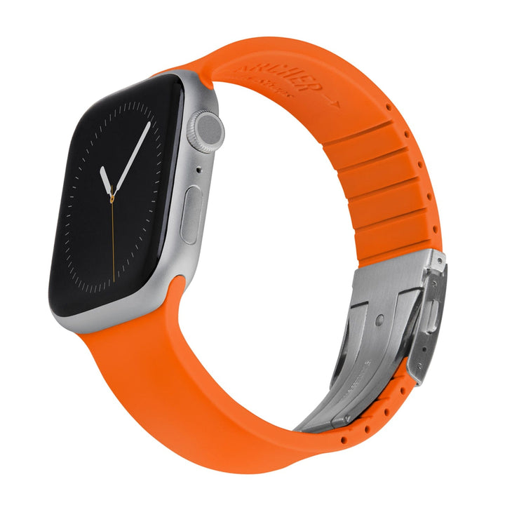 Apple Watch Custom Fit Silicone Watch Band - Portland Orange/Silver