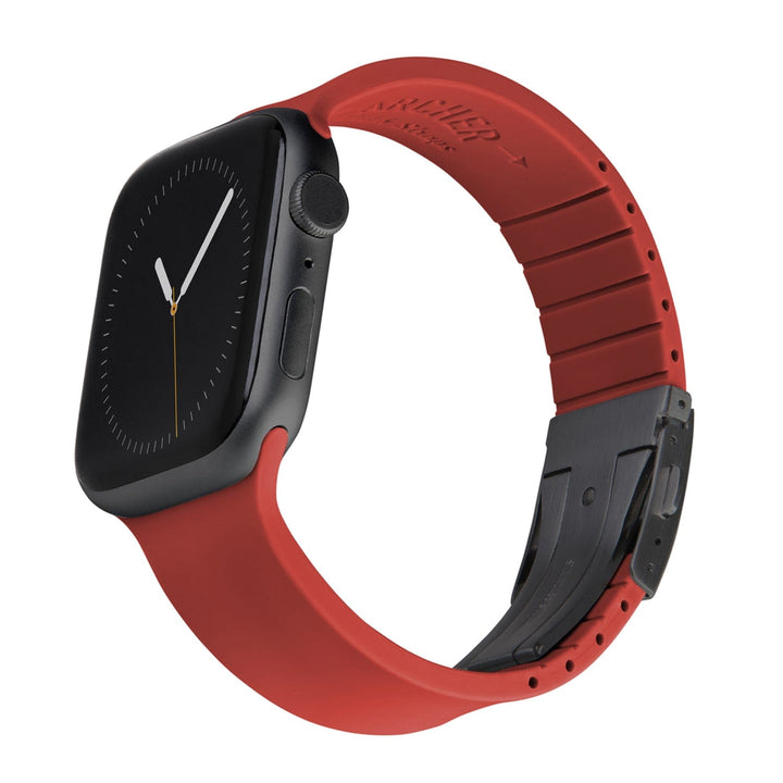 Apple Watch Custom Fit Silicone Watch Band - Venetian Red/Gray