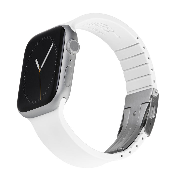 Apple Watch Custom Fit Silicone Watch Band - White/Silver