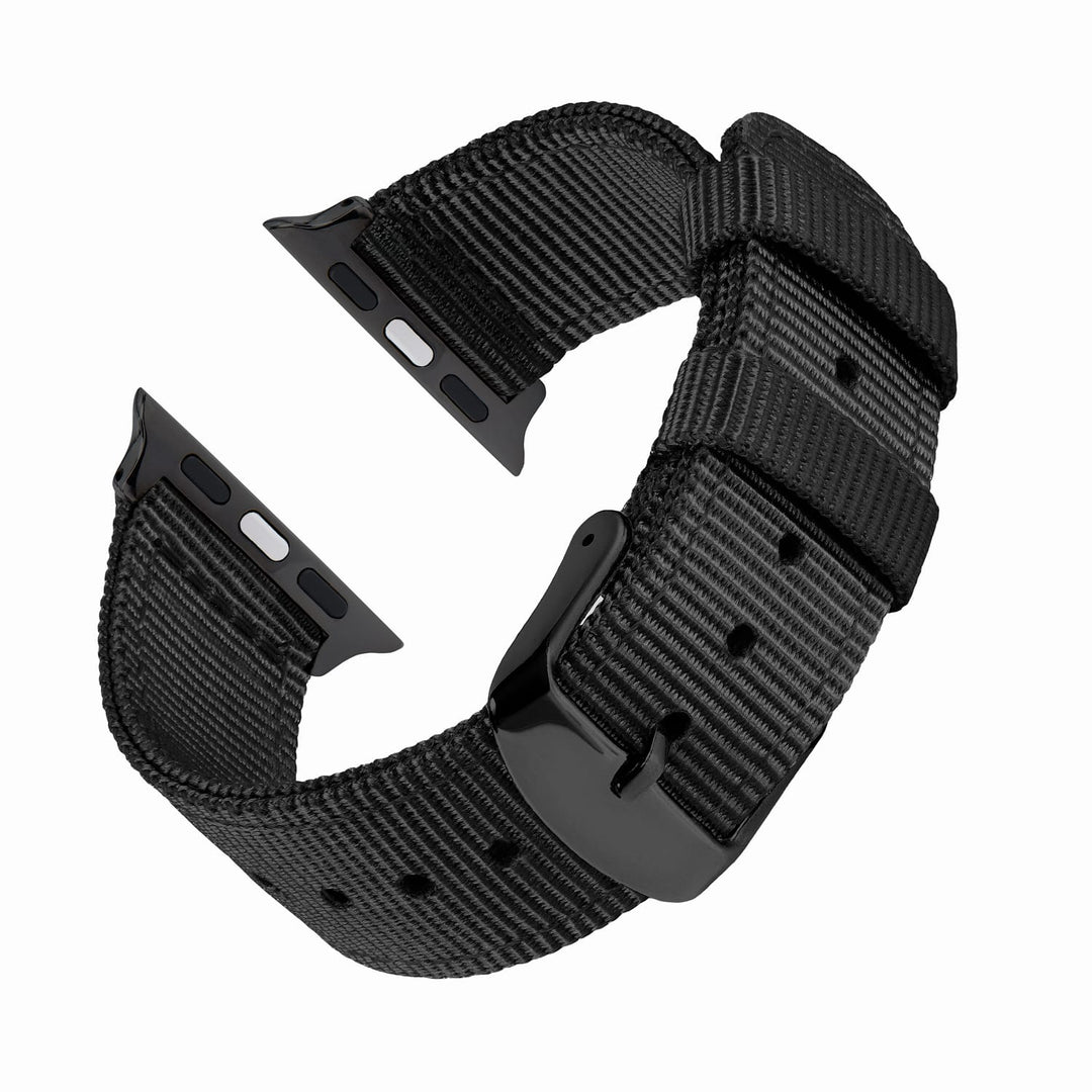 Apple Watch Nylon Watch Band in Black/Black – reverse side