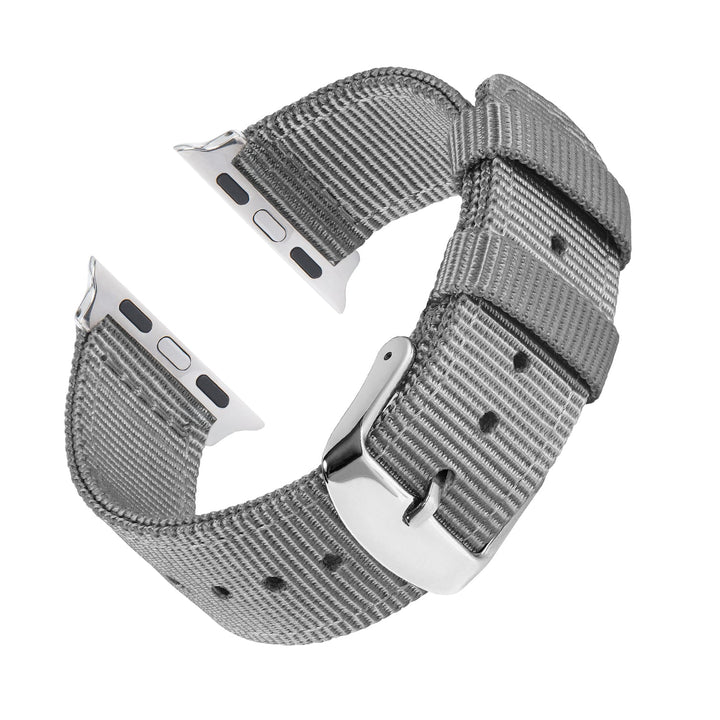 Apple Watch Nylon Watch Band in Gray/Stainless – reverse side