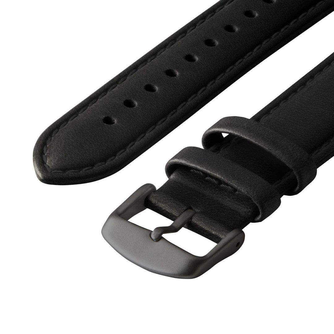 Apple Watch Leather Watch Band - Black/Matched/Space Gray