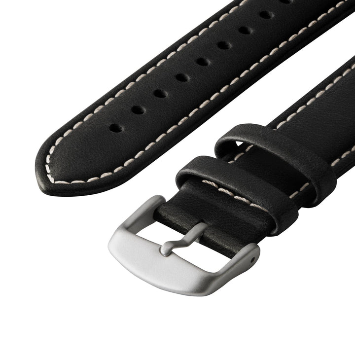 Apple Watch Leather Watch Band - Black/Natural/Silver Aluminum