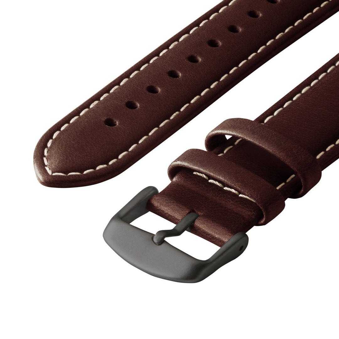 Apple Watch Leather Watch Band - Dark Chestnut/Natural/Space Gray