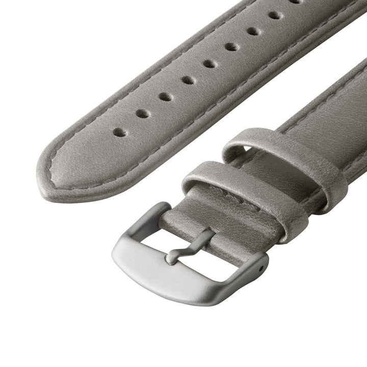 Apple Watch Leather Watch Band - Pewter Gray/Matched/Silver Aluminum – alternate view