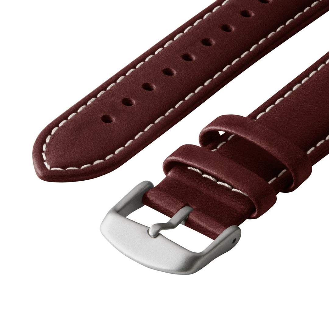 Apple Watch Leather Watch Band - Mahogany/Natural/Silver Aluminum – alternate view