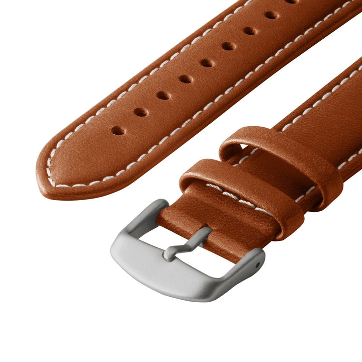 Apple Watch Leather Watch Band - Cognac/Natural/Silver Aluminum