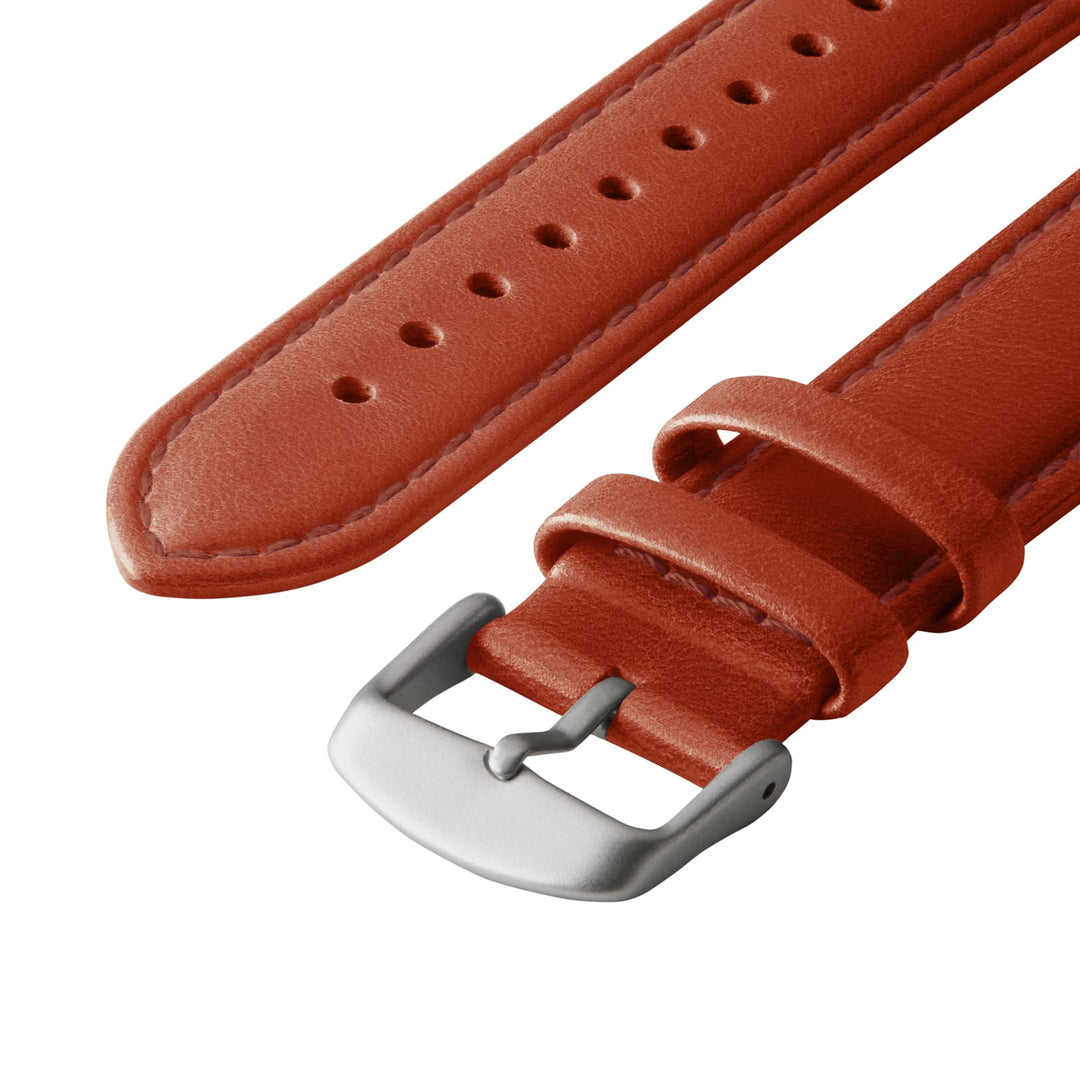 Apple Watch Leather Watch Band - Cognac/Matched/Silver Aluminum – alternate view