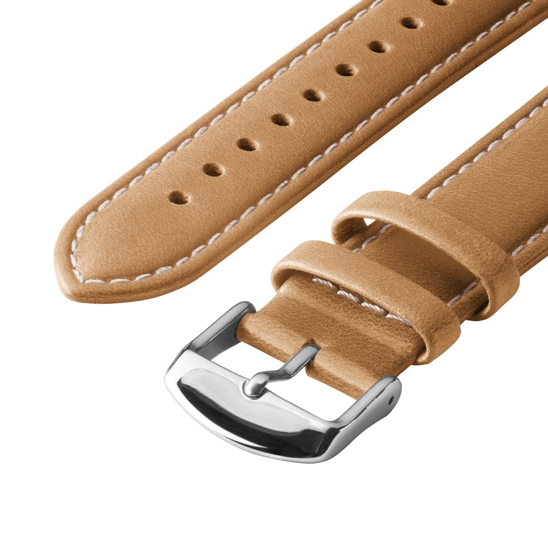 Quick Release Leather Watch Band - Camel Tan/Natural – alternate view