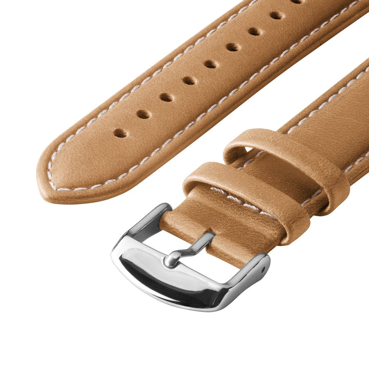 Quick Release Leather Watch Band - Camel Tan/Natural – alternate view