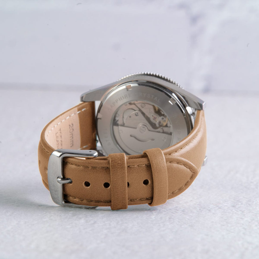 Quick Release Leather Watch Band - Camel Tan/Matched – lifestyle photo