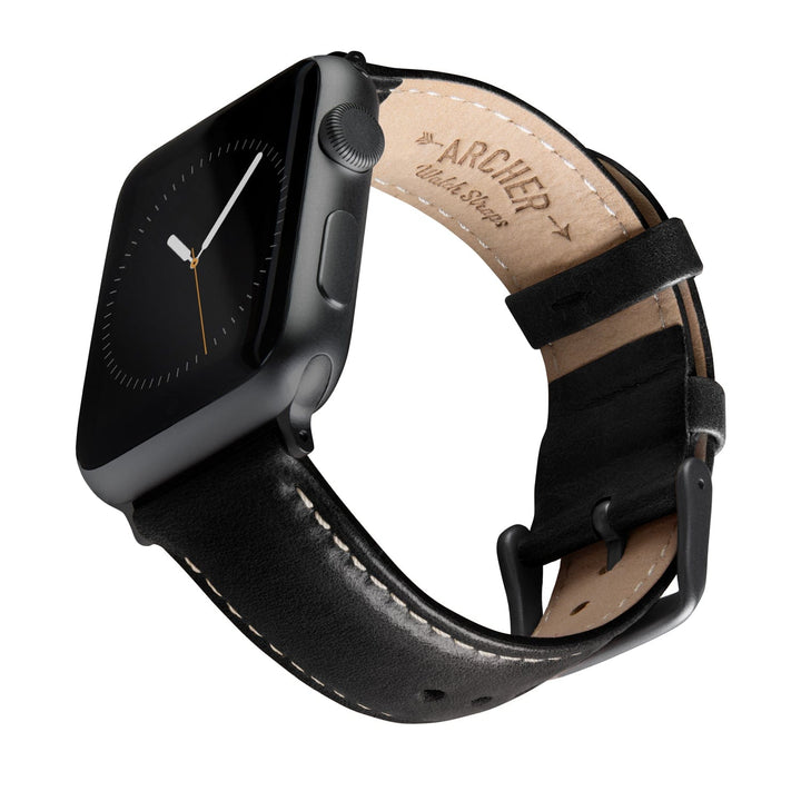 Apple Watch Leather Watch Band - Black/Natural/Space Gray