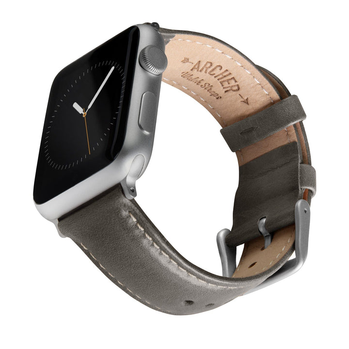 Apple Watch Leather Watch Band - Pewter Gray/Natural/Silver Aluminum – main product photo