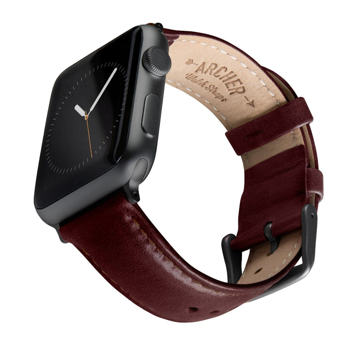 Apple Watch Leather Watch Band - Mahogany/Matched/Space Gray – main product photo