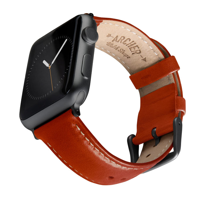 Apple Watch Leather Watch Band - Cognac/Natural/Space Gray – main product photo