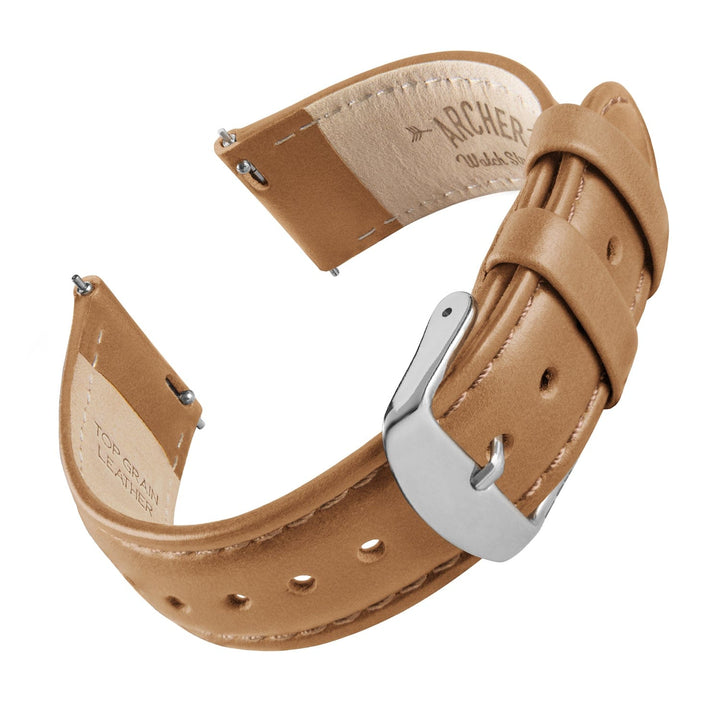 Quick Release Leather Watch Band - Camel Tan/Matched – main product photo