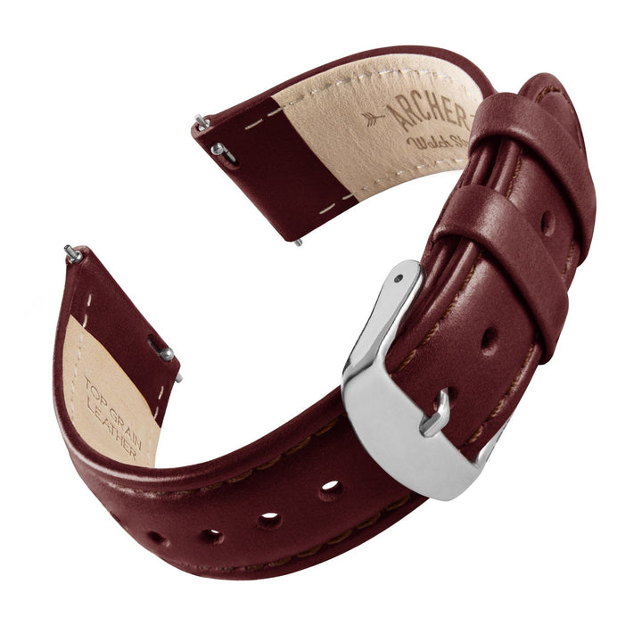 Quick Release Leather Watch Band - Mahogany/Matched – main product photo