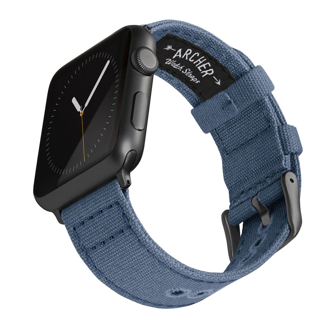 Apple Watch Canvas - Classic Denim Blue/Space Gray, ARC-AWC2-BLUG42, ARC-AWC2-BLUG38