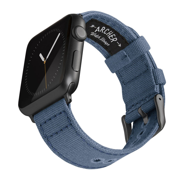 Apple Watch Canvas - Classic Denim Blue/Space Gray, ARC-AWC2-BLUG42, ARC-AWC2-BLUG38