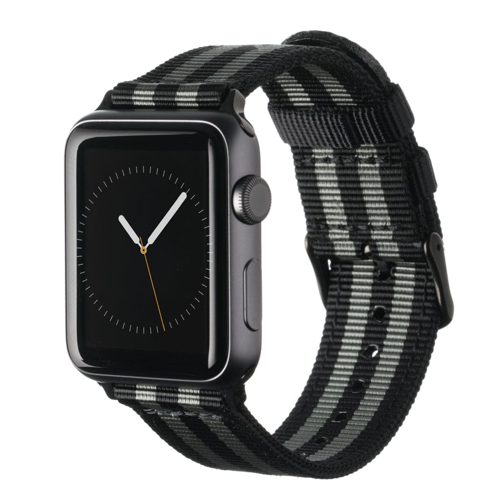 Apple Watch Nylon - Black and Gray (James Bond)/Black, ARC-AWNYL-BLKGRYB42, ARC-AWNYL-BLKGRYB38