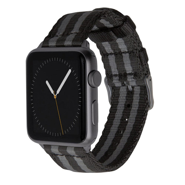 Apple Watch Seat Belt Nylon - Black and Gray (James Bond)/Gray, ARC-AWSB-BLKGRYG42, ARC-AWSB-BLKGRYG38