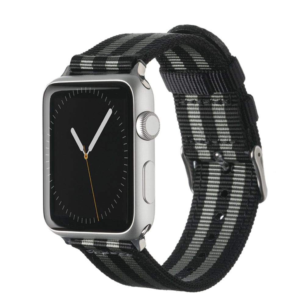 Apple Watch Nylon - Black and Gray (James Bond)/Stainless, ARC-AWNYL-BLKGRYS42, ARC-AWNYL-BLKGRYS38