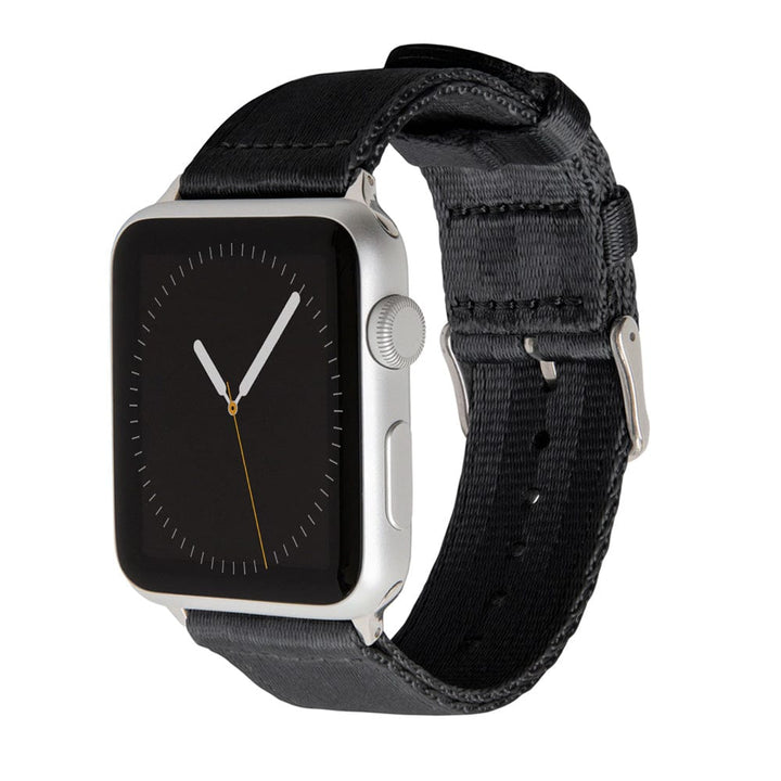 Apple Watch Seat Belt Nylon - Black/Stainless, ARC-AWSB-BLKS42, ARC-AWSB-BLKS38