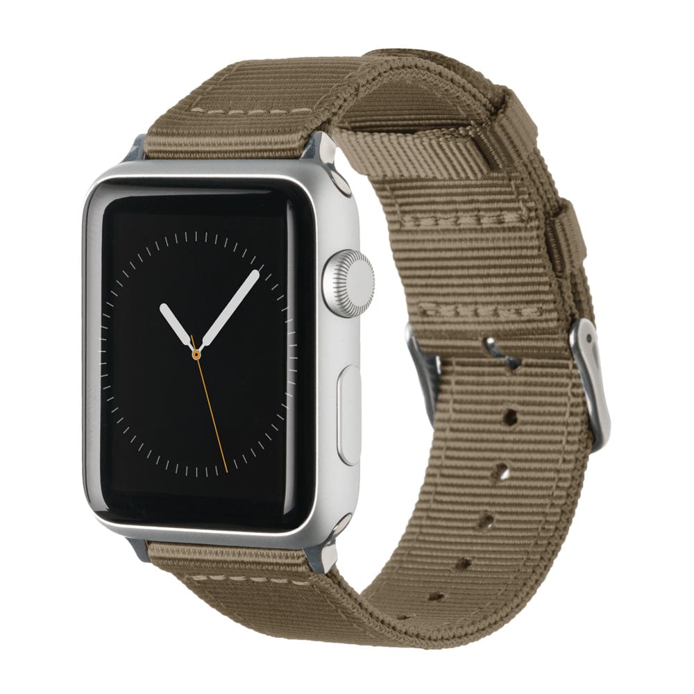 Apple Watch Nylon - Khaki/Stainless, ARC-AWNYL-KHKS42, ARC-AWNYL-KHKS38