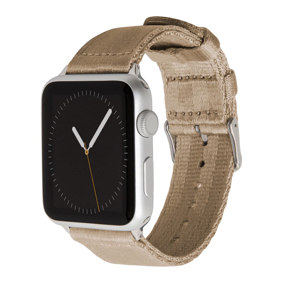 Apple Watch Seat Belt Nylon - Khaki/Stainless, ARC-AWSB-KHKS42, ARC-AWSB-KHKS38