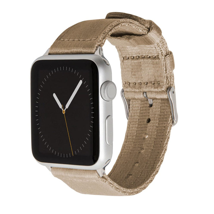 Apple Watch Seat Belt Nylon - Khaki/Stainless, ARC-AWSB-KHKS42, ARC-AWSB-KHKS38