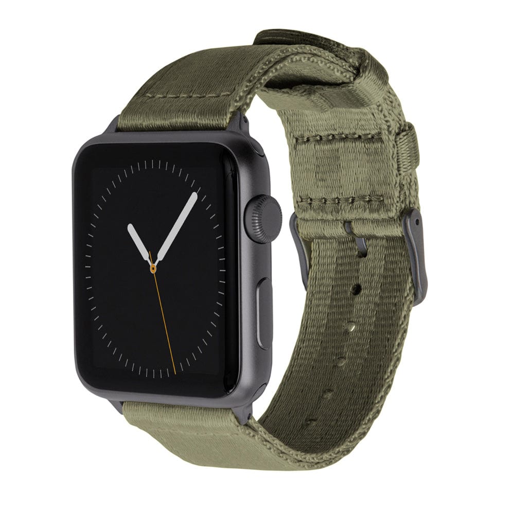 Apple Watch Seat Belt Nylon - Olive/Gray, ARC-AWSB-OLVG42, ARC-AWSB-OLVG38