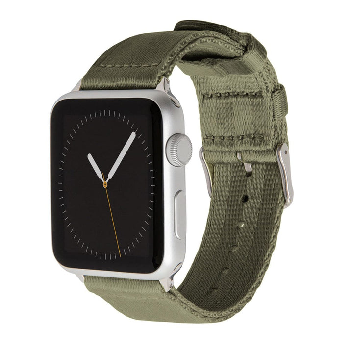 Apple Watch Seat Belt Nylon - Olive/Stainless, ARC-AWSB-OLVS42, ARC-AWSB-OLVS38