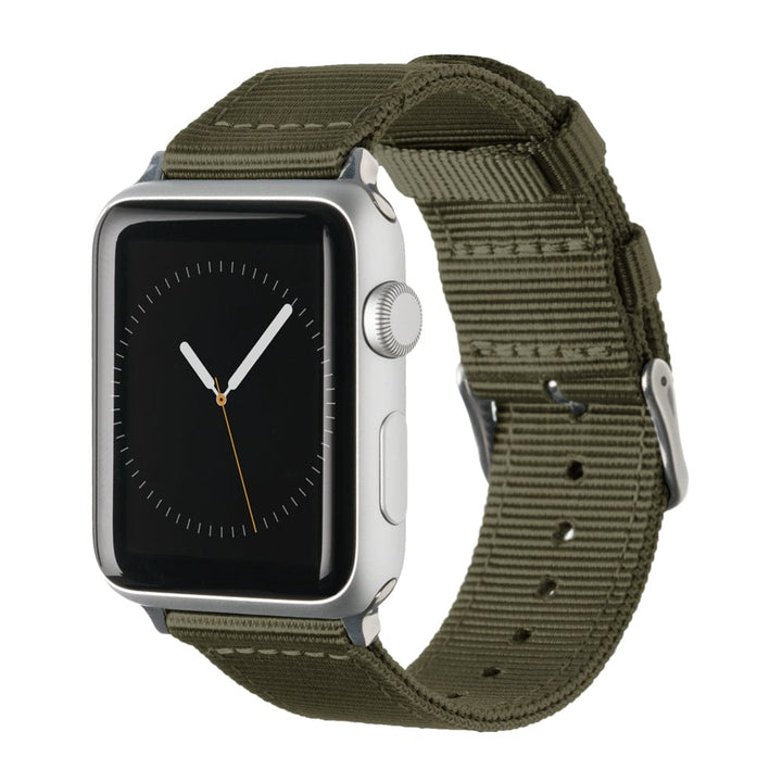 Apple Watch Nylon - Olive/Stainless, ARC-AWNYL-OLVS42, ARC-AWNYL-OLVS38