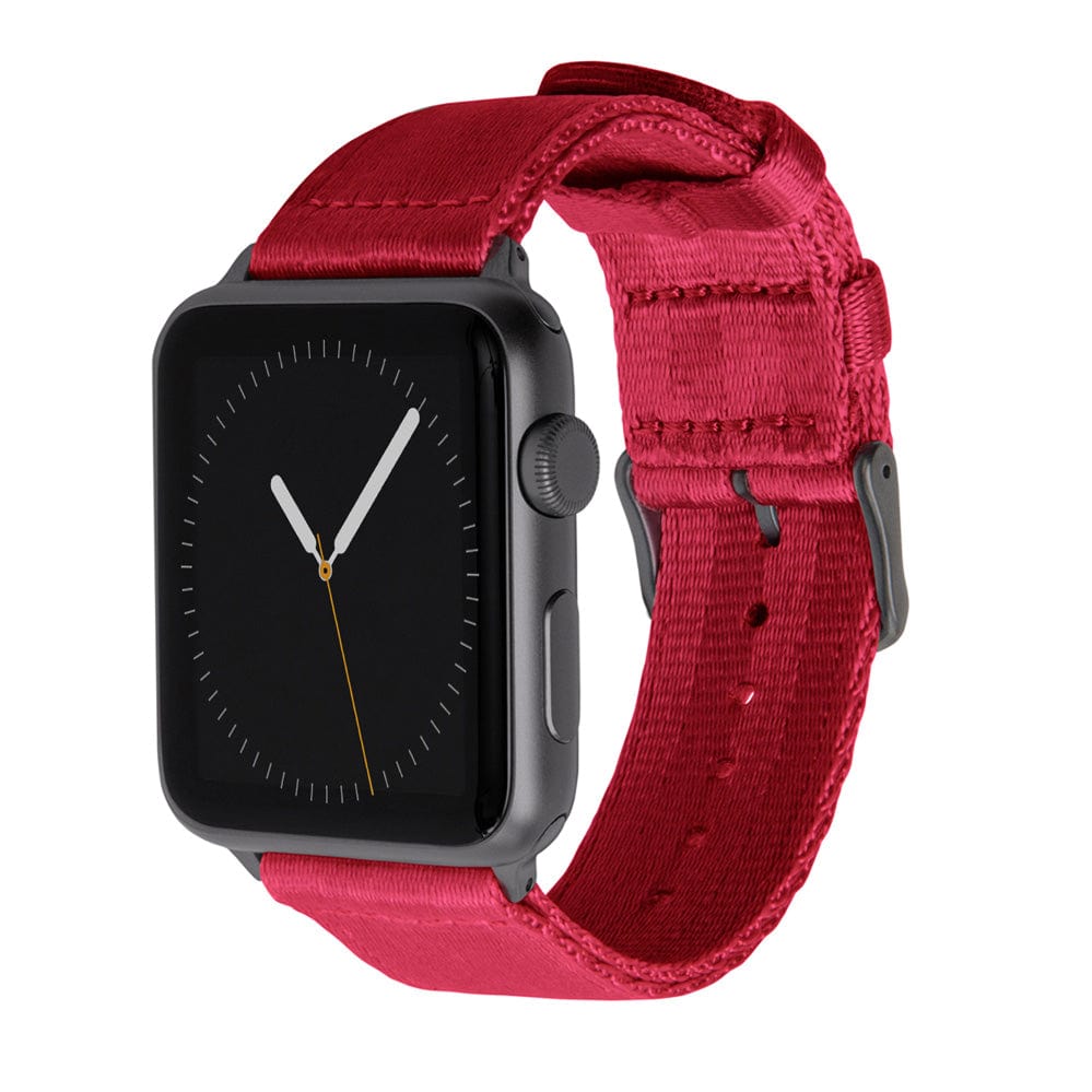Apple Watch Seat Belt Nylon - Red/Gray, ARC-AWSB-REDG42, ARC-AWSB-REDG38